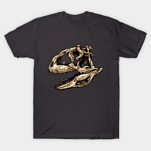 Dinosaur Skull Majungasaurus Sticker T-Shirt by CassWArt